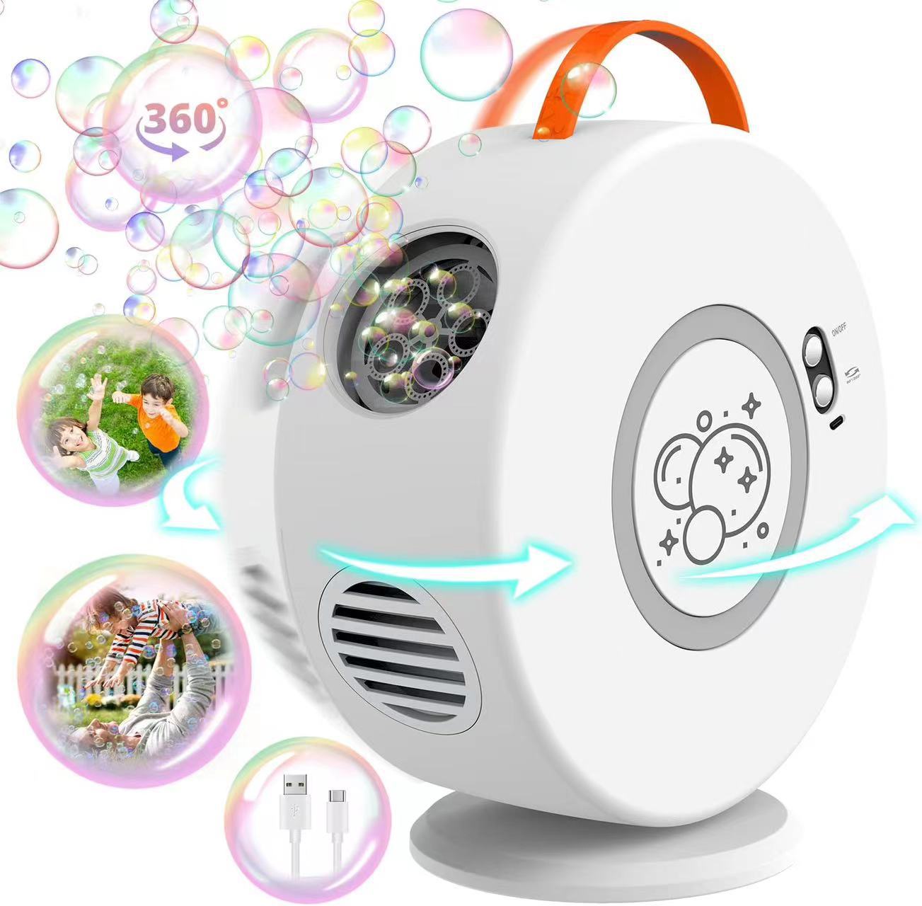 Astronaut Bubble Machine Hot Sale Children's Full-Automatic Rechargeable Electric Outdoor Bubbler Bubble Mixture Toys Wholesale