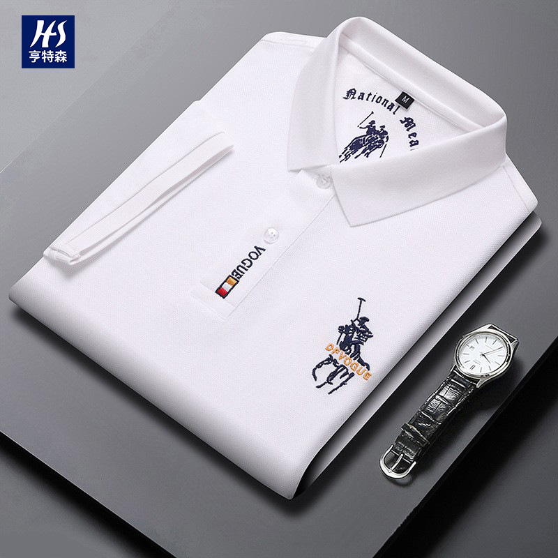 Hunterson Men's Summer Short-Sleeved Polo Shirt Men's Fashion Fashion Brand Casual Polo Collar Cotton Breathable Men's T-shirt