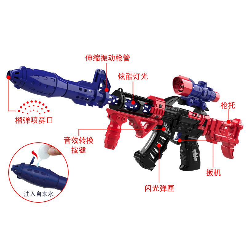 Acousto-Optic Gun Voice Gun Submachine Gun Assault Gun Smoke Grenade Launcher Electric Toy Gun