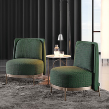 意式轻奢单人沙发椅客厅组合北欧简约后现代皮布老虎椅休闲美容椅