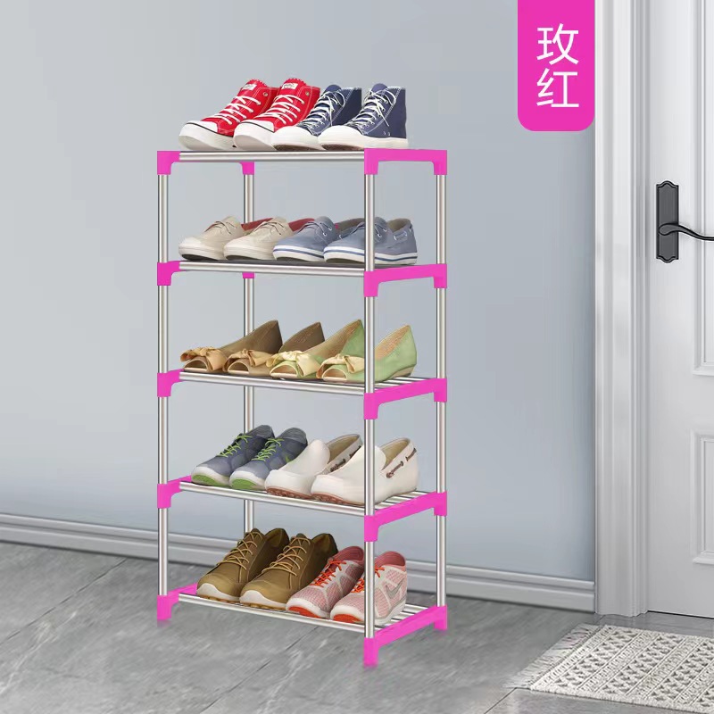 Factory Direct Sales Special Offer Large Capacity Simple Shoe Rack Home Storage Gadget Multi-Layer Assembled Shoe Cabinet Door Shoe Rack