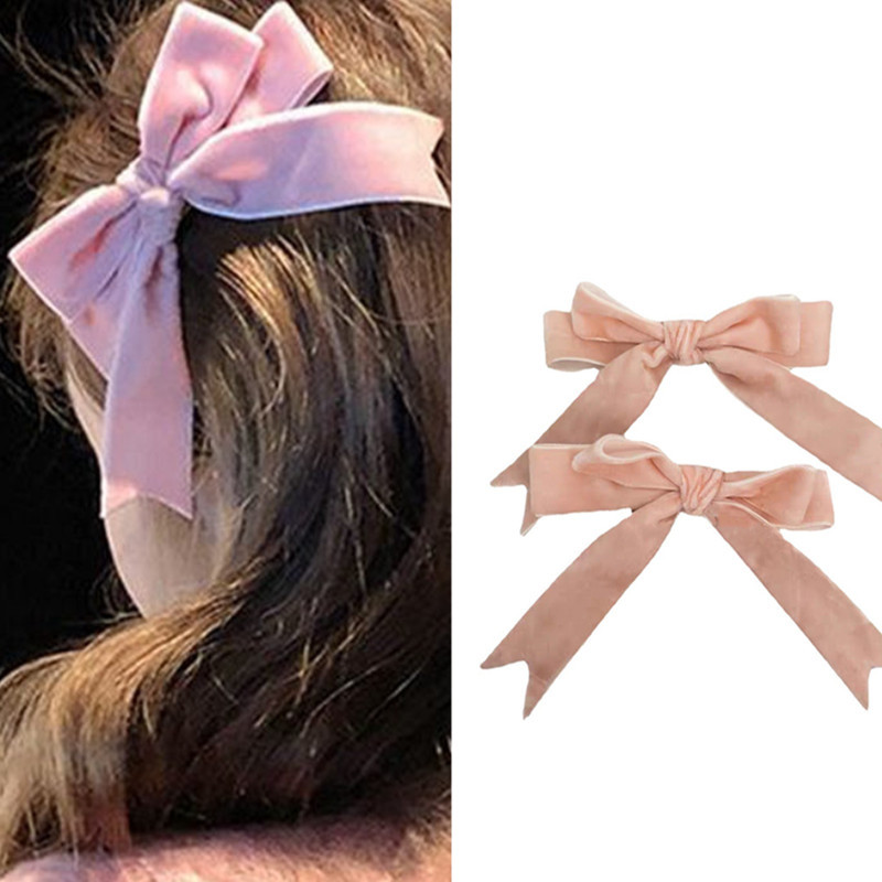 少女粉嫩立体蝴蝶结发夹对夹侧边夹公主发饰耳边发饰刘海夹-阿里巴巴