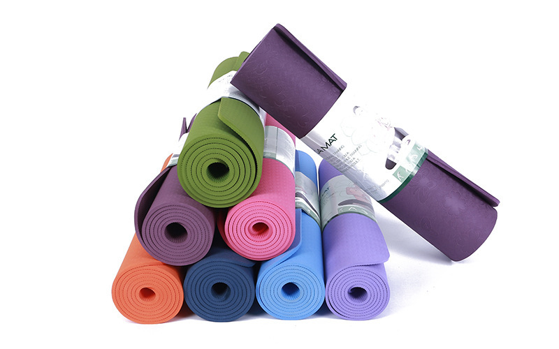 Tpe Yoga Mat Customized 6mm Two-Color Thickening, Widening and Lengthening Female Special Tpe Non-Slip Mat Fitness Mats