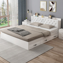 榻榻米床现代简约单人双人床储物1.5米小户型软包高箱收纳板式床