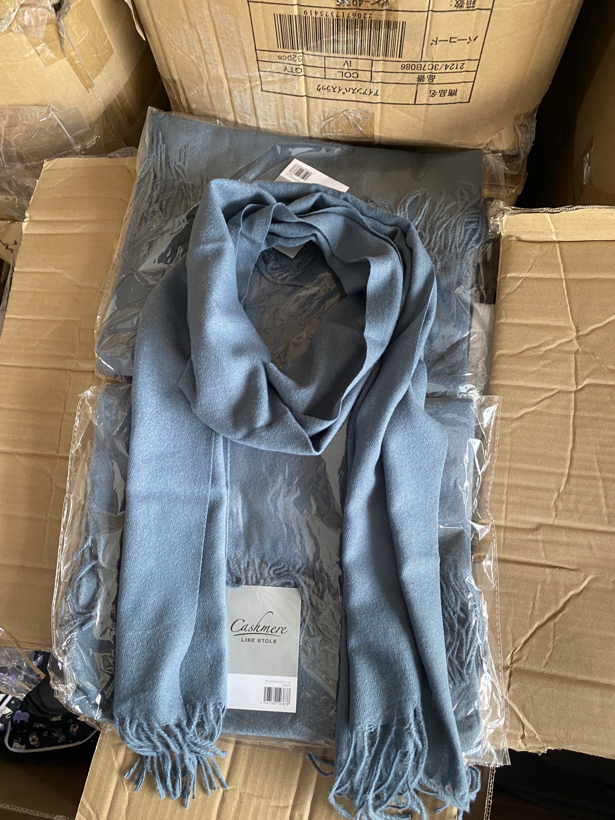 出口日单尾货纯喀什米尔羊毛加厚保暖围巾纯色百搭温暖时尚围巾