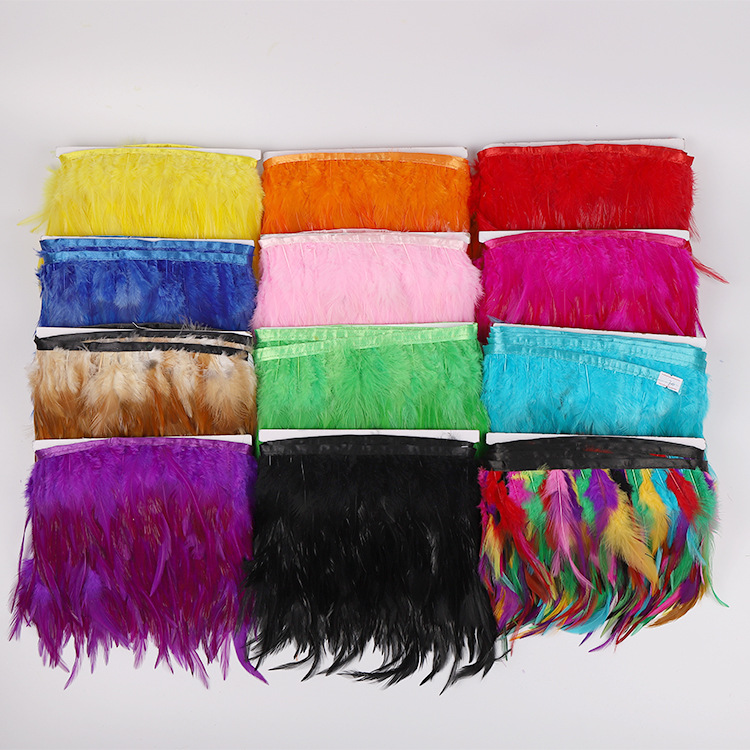 high quality cock pointed fur cloth edge cloth strip 8-15cm colorful feather diy stage clothing skirt edge