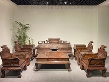 老挝红酸枝巴里黄檀卷书吉祥如意沙发宝座仿古典新中式红木家具