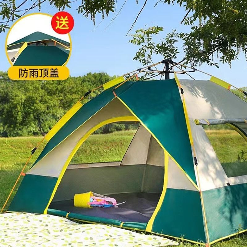 帐篷户外野餐露营便携式可折叠自动弹开防蚊涂银公园野外野营装备