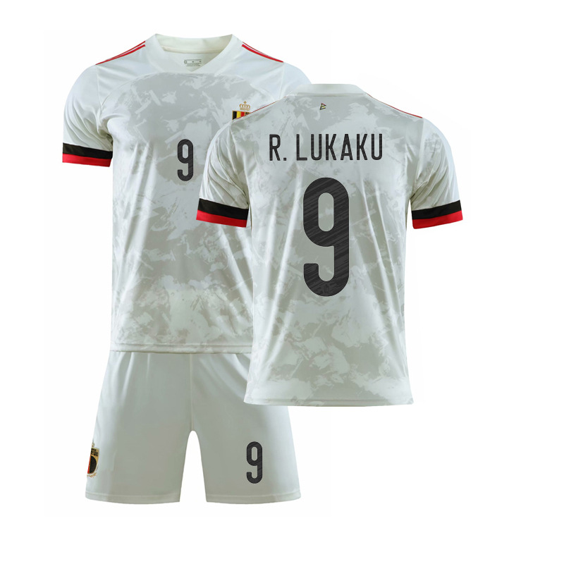 2021欧洲杯比利时主场客场10号阿扎尔7号德布劳内球衣套装足球服