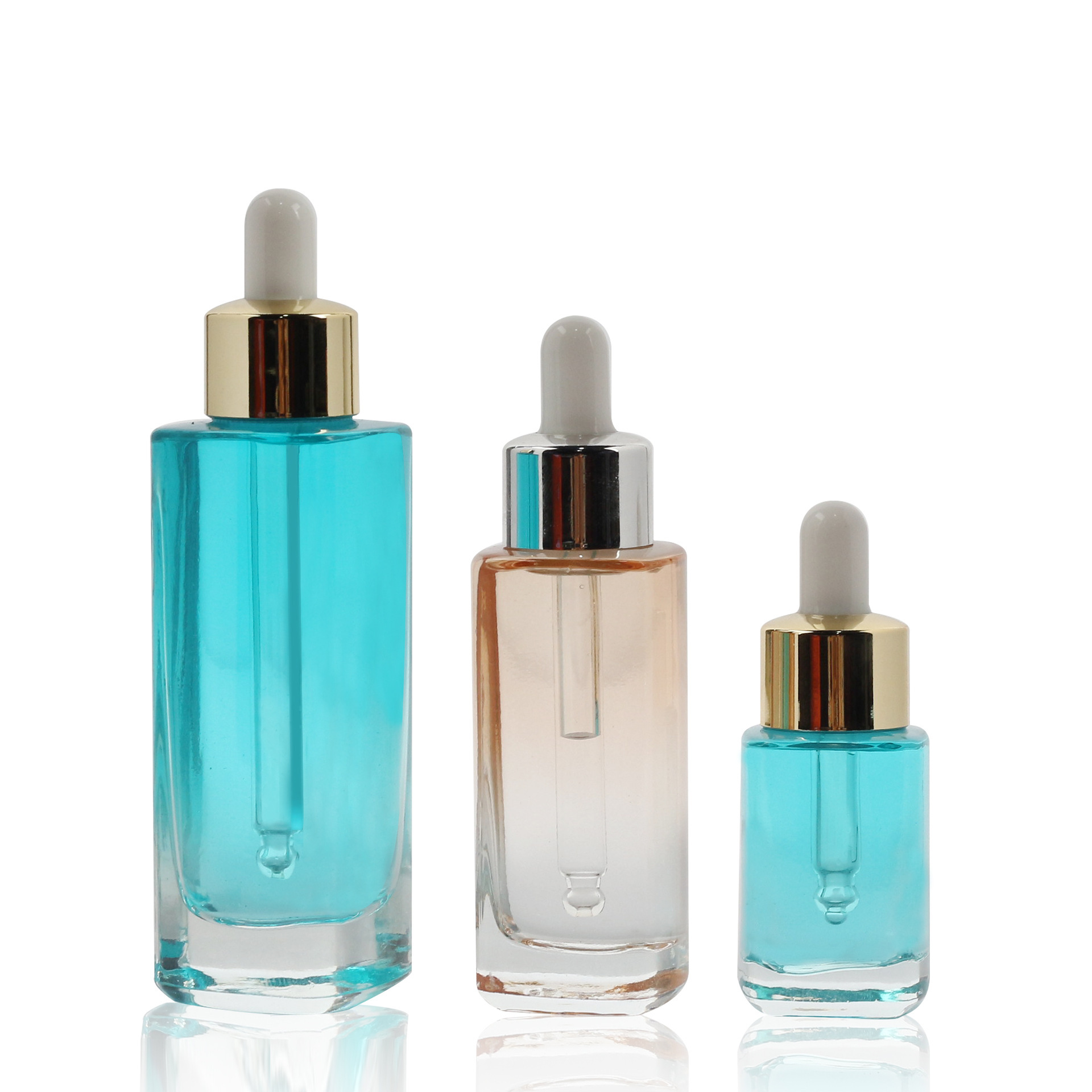 现货30ml方精华液瓶子50ml护肤玻璃瓶化妆品滴管分装原液空瓶15ml