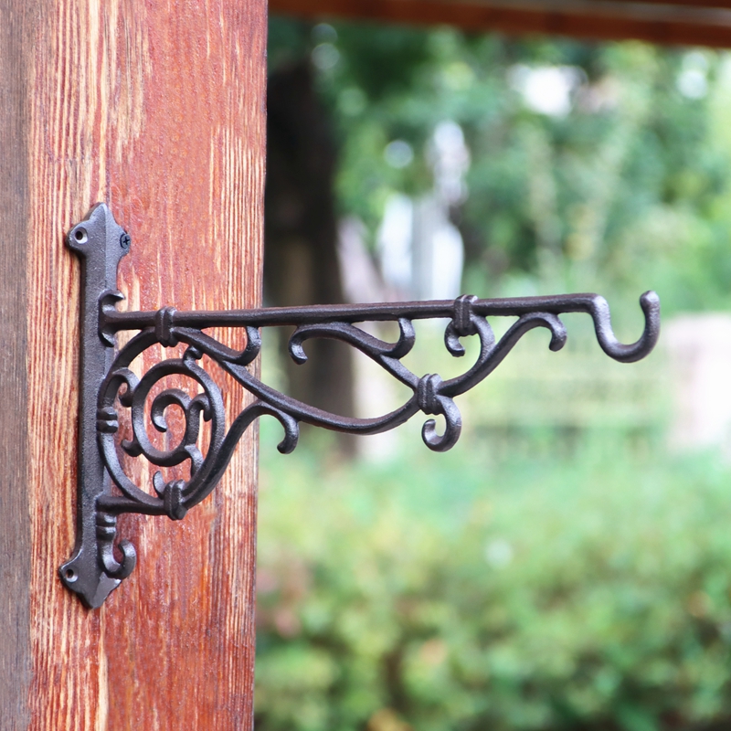 特大号田园户外阳台壁挂钩铁艺吊篮吊兰支架挂钩墙壁花红灯笼挂架