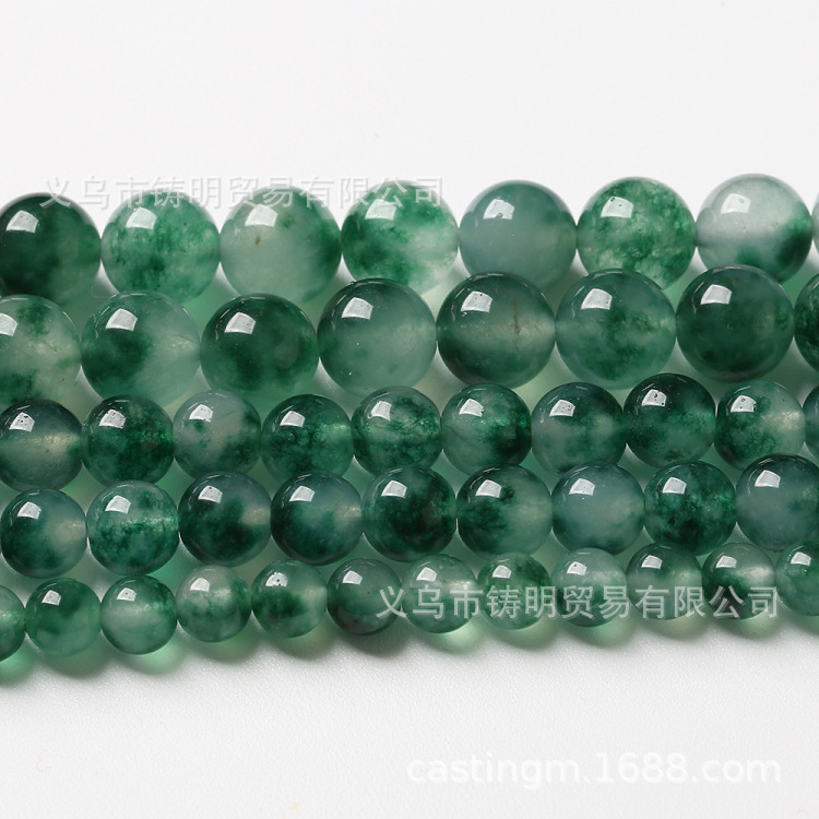 Marine Aquatic Plants Chalcedony Scattered Beads Semi-Finished Products Wholesale Seaweed Agate Bracelet Wholesale DIY Ornament