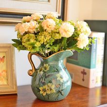 RH陶瓷小花瓶摆件美式欧式田园复古客厅装饰仿真花艺套装干花插花