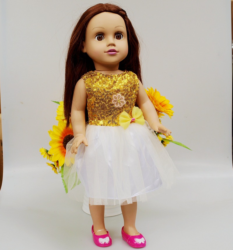 18寸美国女孩仿真娃娃玩具会眨眼洋娃娃儿童玩具带音乐可站立