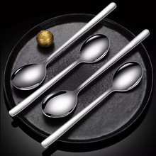 韩式304不锈钢勺子批发加厚不锈钢汤勺家用吃饭勺子网红搅拌勺