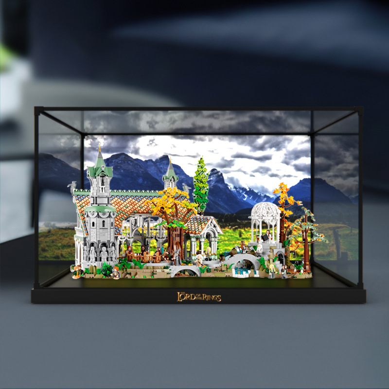 防尘罩子亚克力展示盒适用乐高指环王10316 幽谷瑞文戴尔城堡模型