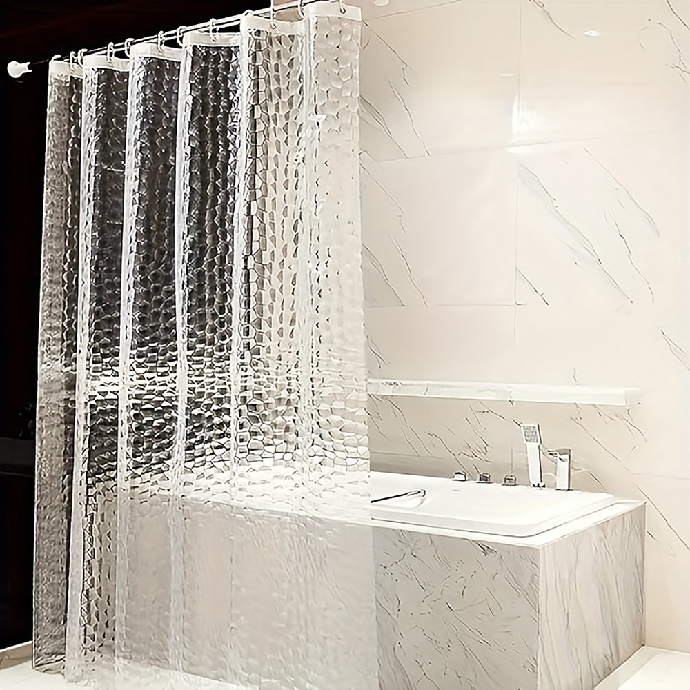 [muqing] new transparent eva shower curtain water cube thickened mildew-proof partition curtain hotel household shower curtain