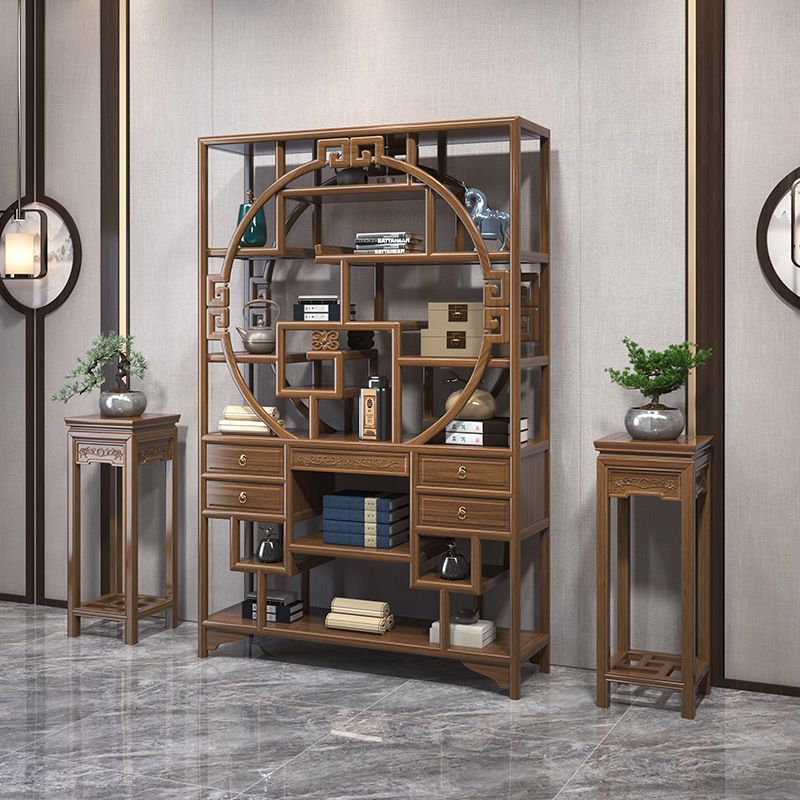 solid wood shelf chinese style duobaoge tea antique shelf display cabinet antique living room simple semicircle antique shelf