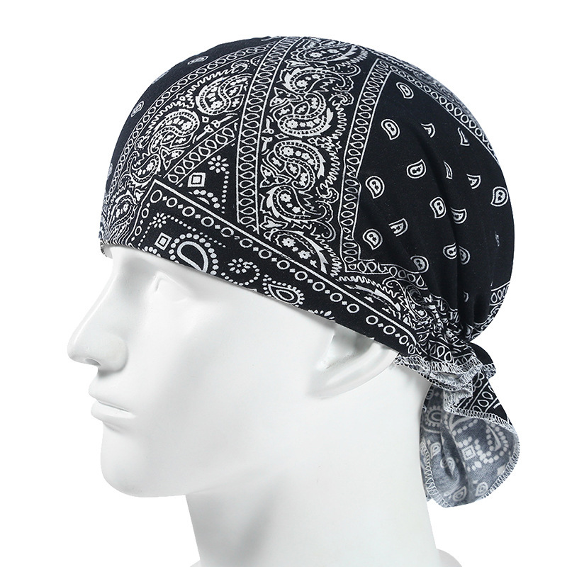 黑人头巾海盗帽单车户外帽子街舞嘻哈运动厨师帽火焰民族风男女夏