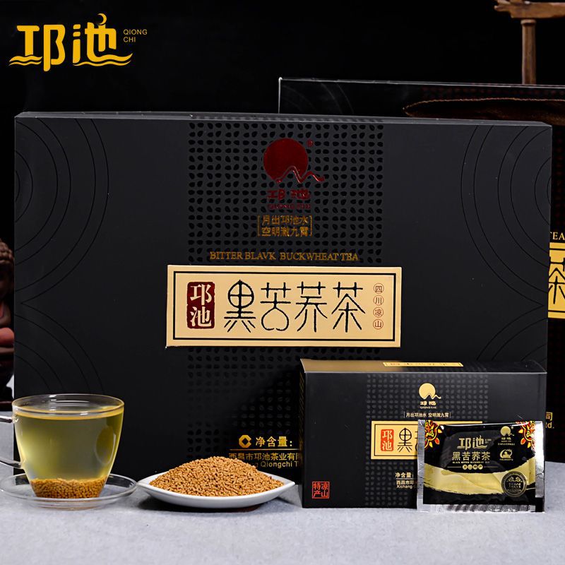 包邮黑苦荞茶年货礼盒四川大凉山特产级苦荞茶600克浓郁麦香四季