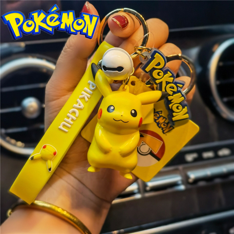 Wolf Bowang Genuine Pokemon Pikachu Keychain Female Male Cute Trendy Cartoon Doll Cars and Bags Pendant