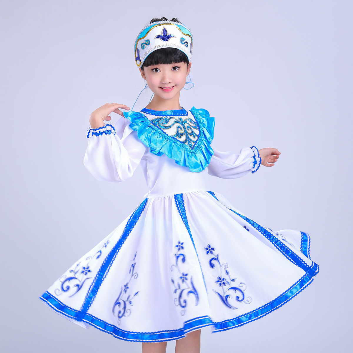 儿童俄罗斯族演出服民族舞蹈服装现代舞台表演服男童少数民族宫廷