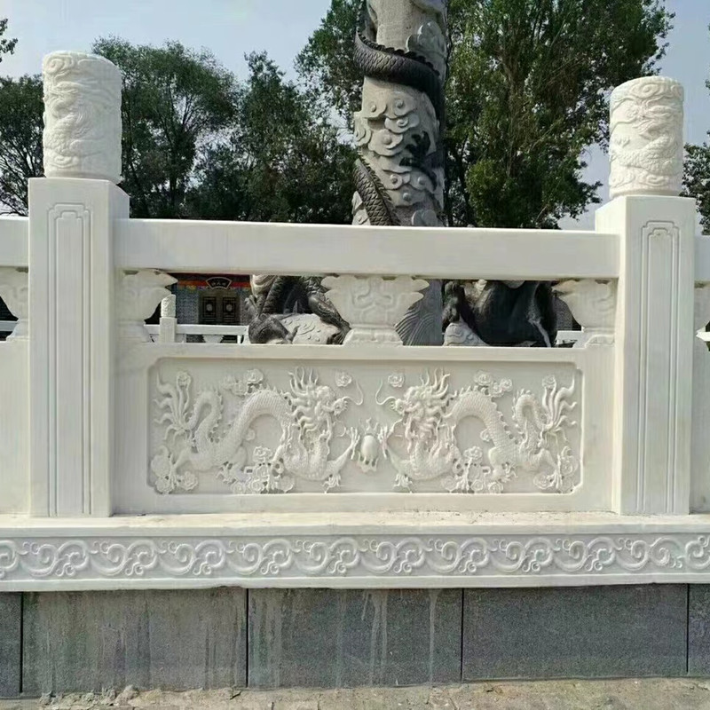 通向石业青石雕刻梅兰竹菊石栏杆花岗岩芝麻白浮雕线雕石雕护栏