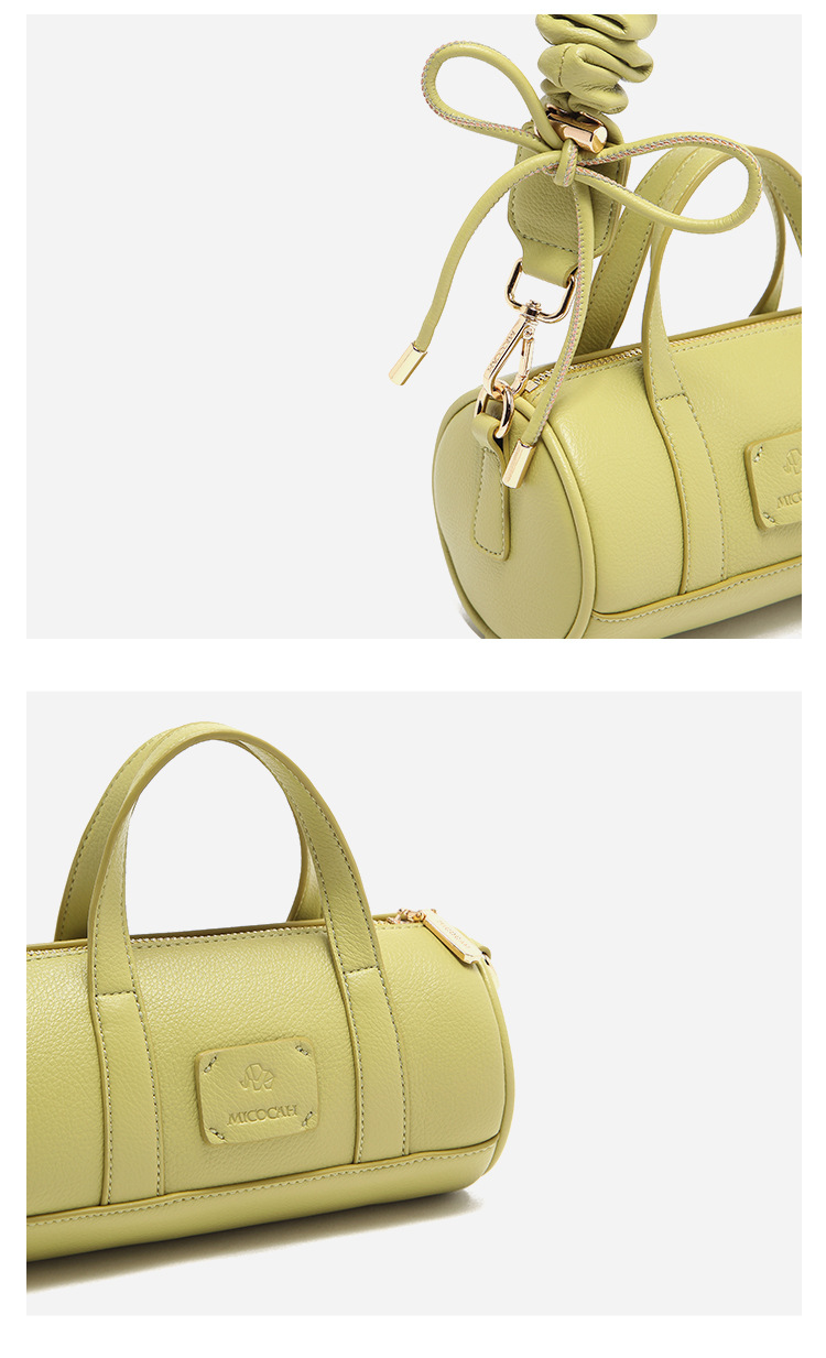 micocah 2021新款女包 纯色手提圆筒包女简约单肩斜挎包设计感ins