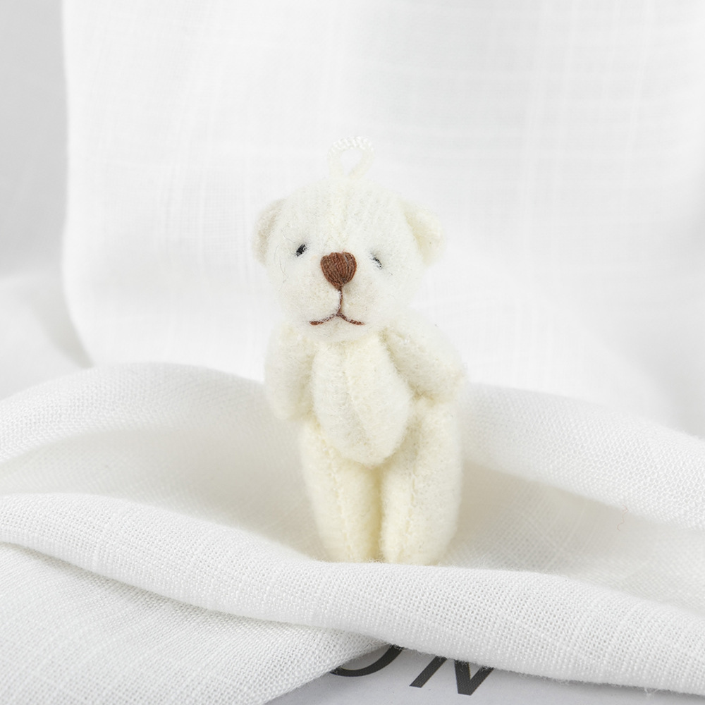 Plush Toy 4.5cm Long Hair Momo Bear Bare Bear 6cm Xiaodi Bear Doll Handmade Ornament Shoes and Hats Gift Box Accessories