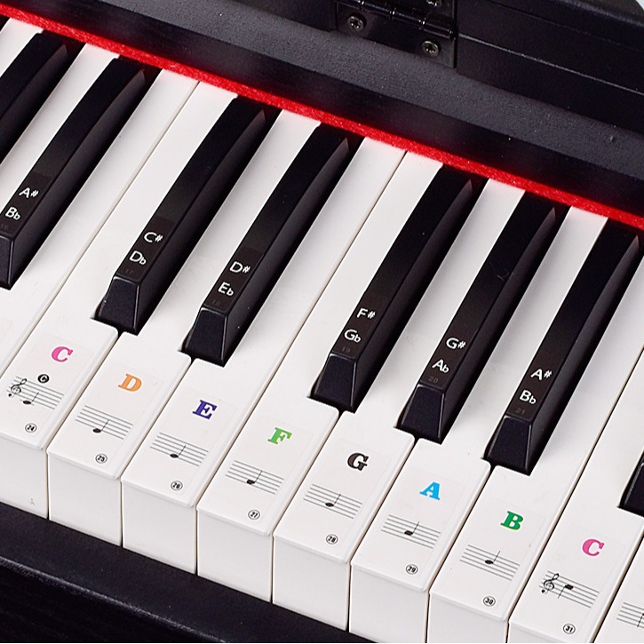 61键 54键电子琴键盘贴 88键钢琴贴纸 简谱键盘对照表