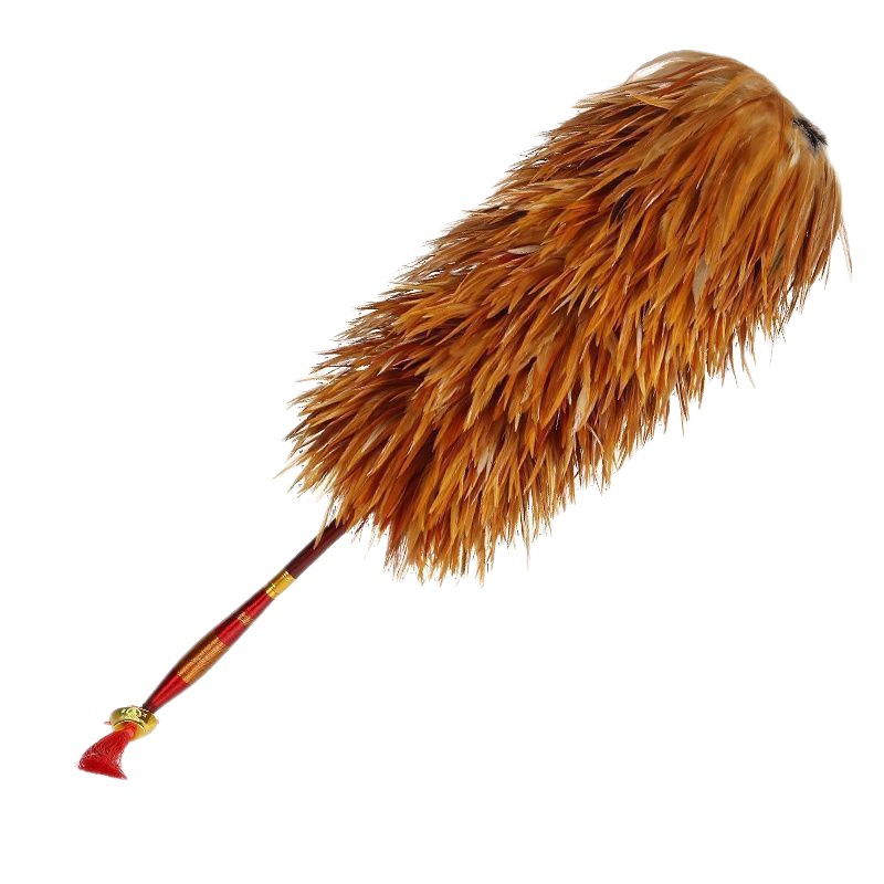 厂家直销真鸡毛掸子家用可伸缩不毛除尘禅车用清洁扫灰羽毛毯子