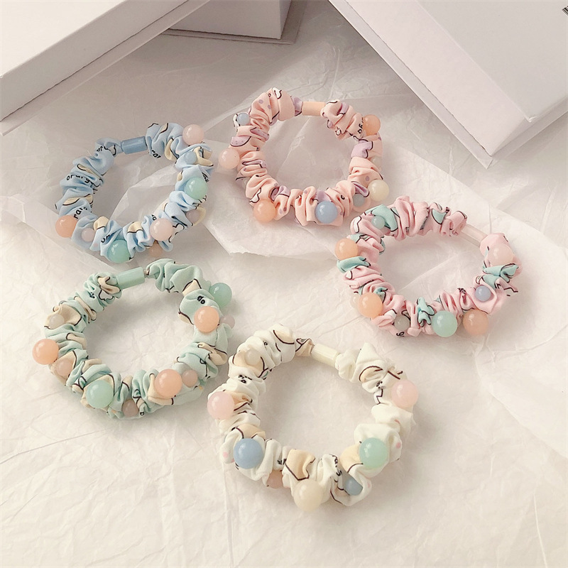 Early Spring New Internet Celebrity High-Grade Female Temperament Pearl Small Intestine Hair Ring Hair Rubber Band Large Intestine Ring Hair Rope Hair Accessories Female