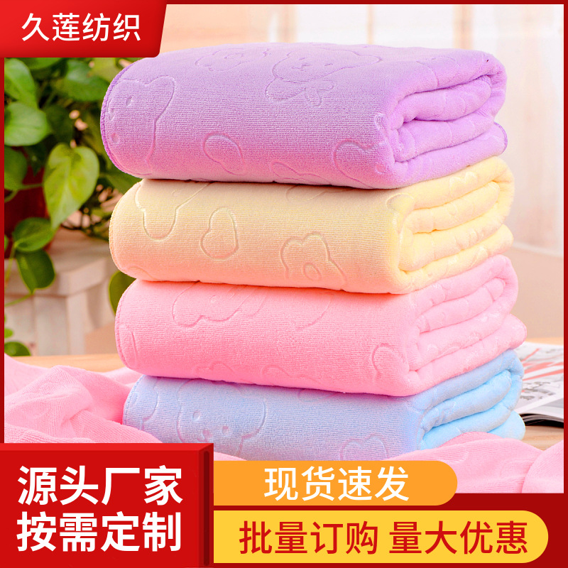 Factory Wholesale Microfiber Embossed Bath Towel 70*140 Absorbent Colorful Big Towel Tube Top Towel Beach Towel