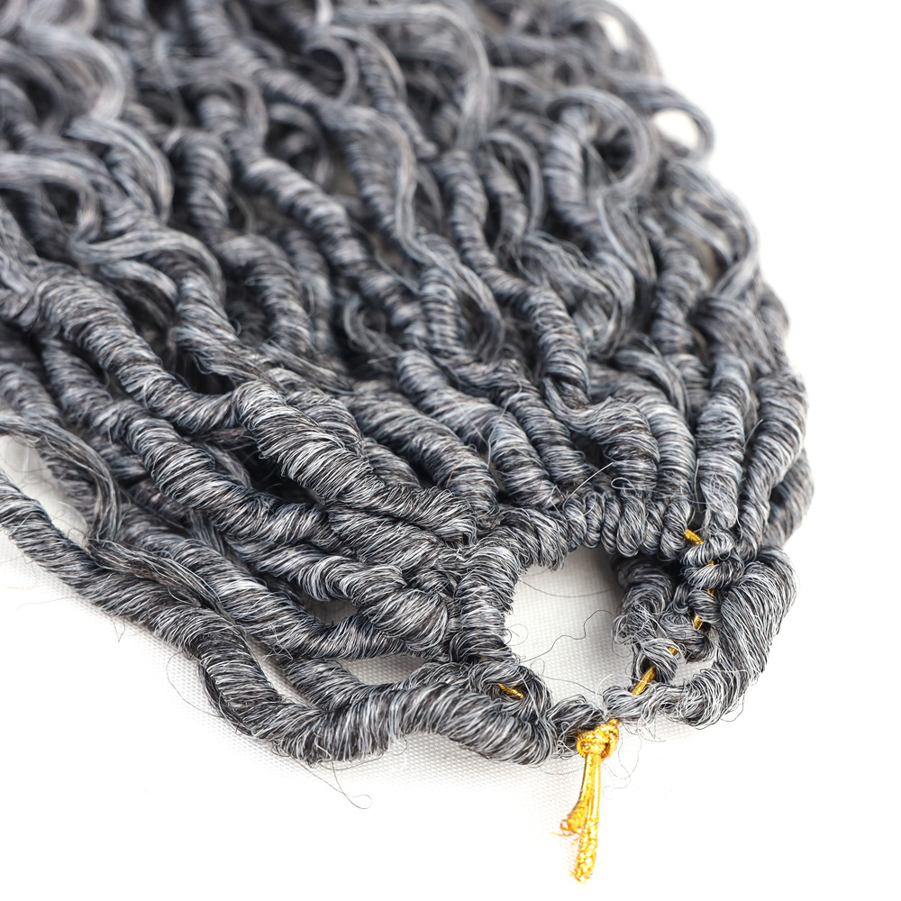 欧美化纤脏辫钩针发goddess faux locs curly braids公主曲曲辫