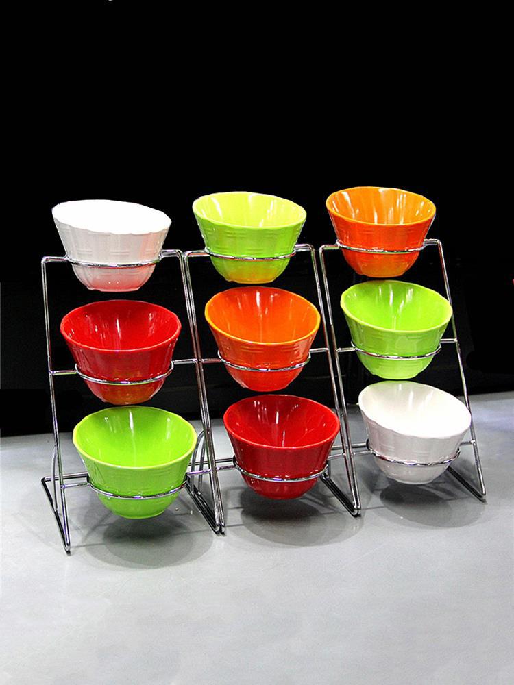 饭店菜品展示架餐盘支架自助餐牛排小菜架子桌面容器火锅店商用