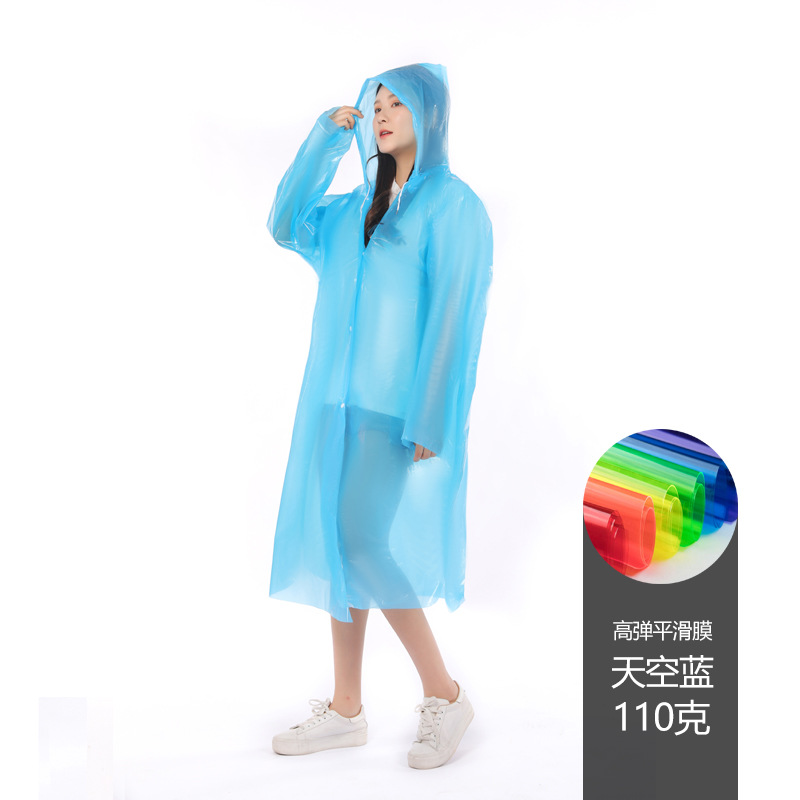 Thickened Adult Raincoat Wholesale Non-Disposable Poncho Outdoor Travel Eva Lightweight Raincoat Printed Logo