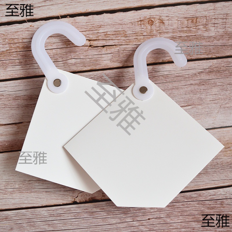 卡布样布料通用挂钩布夹菱形吊卡空白纺织品白卡方挂面料卡头
