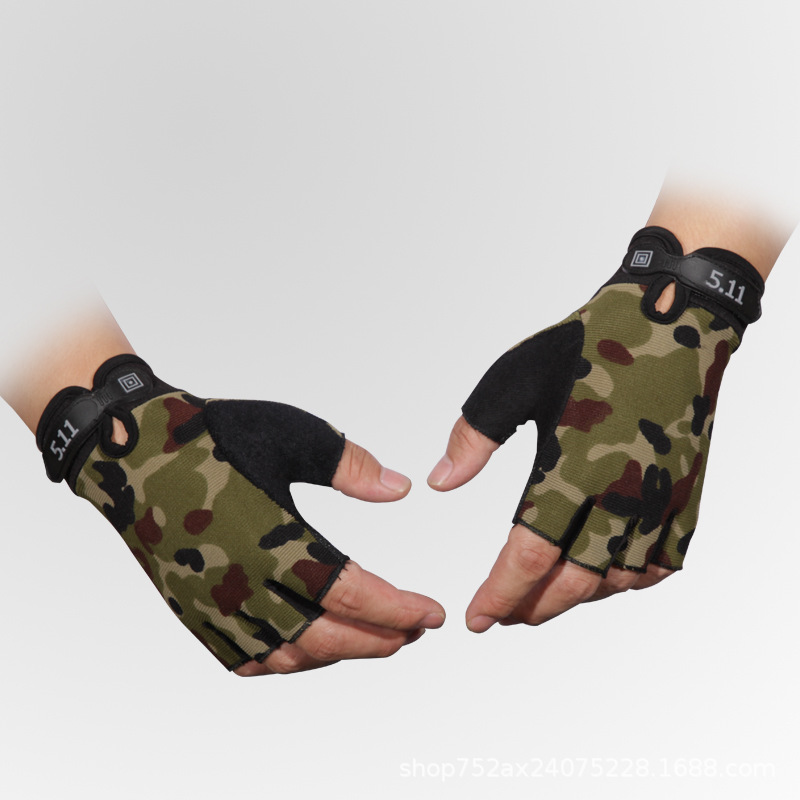 Tactical Gloves Half Finger Adult Protective Sports Cycling Gloves Outdoor Climbing Training Fitness Gloves Children's Thin