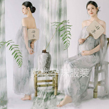 摄影主题孕妈写真连衣裙孕妇影楼拍照新中式国风复古优雅抹胸长裙