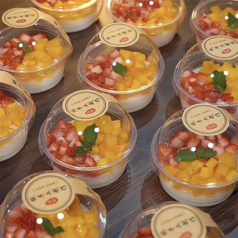 冰粉碗批发一次性布丁杯双皮奶杯子烧仙草网蛋糕杯透明塑料甜品杯