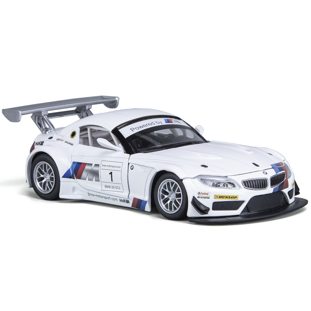 1/24宝马z4 gt3跑车仿真合金声光儿童玩具转向联动车模型批发礼品