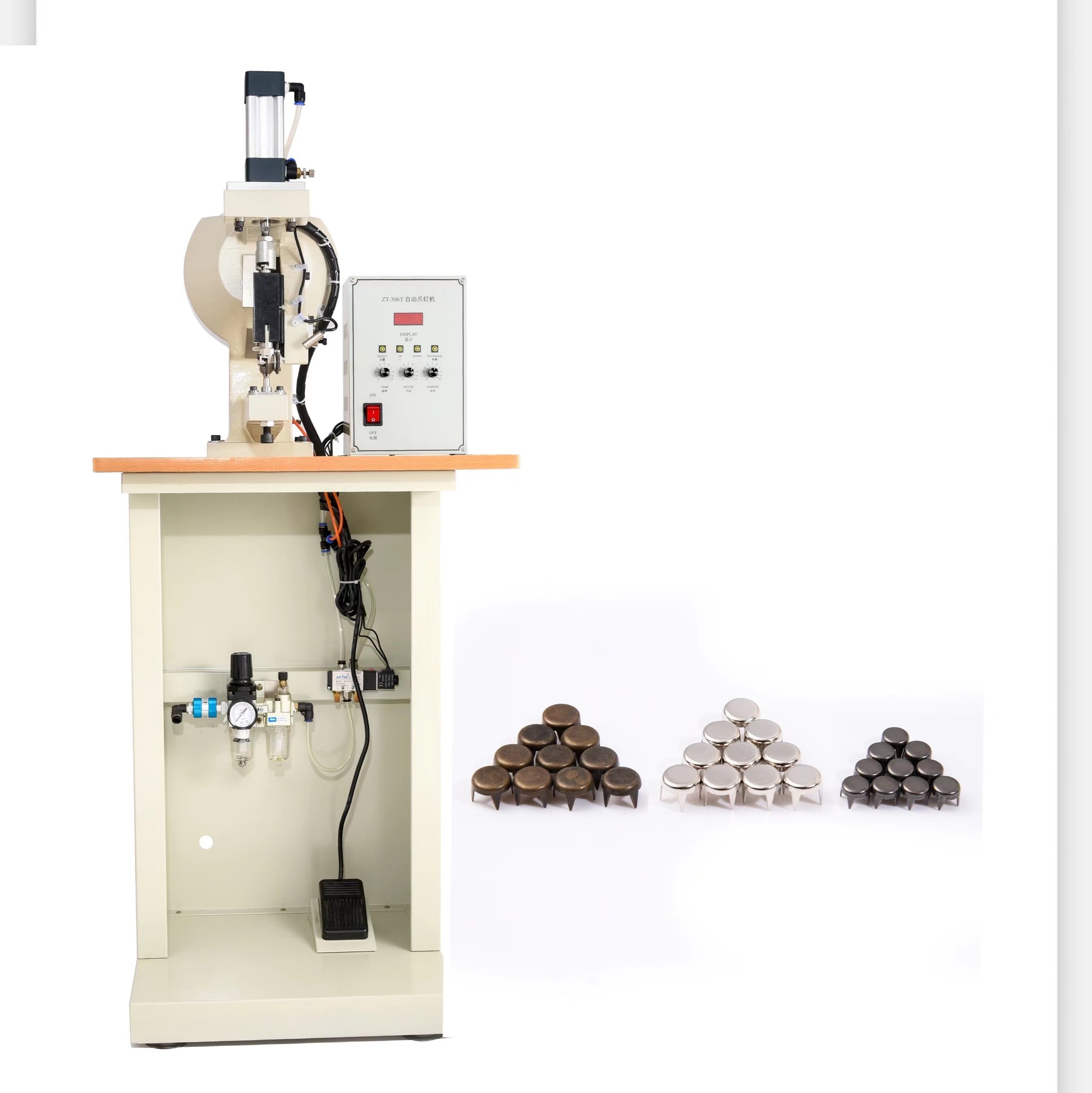 0成交0台气动打钉机 自动送料全自动爪钉机四爪钉珠机 爪钉机气吸式打