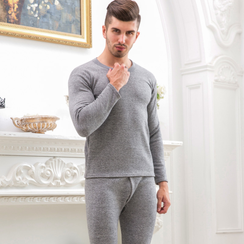 Golden Fleece Thermal Underwear Set Men's Fleece-Lined Thickened Cold Protection Heating Couple's Autumn Clothes Long Pants Women's Thermal Clothes Wholesale