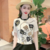 Clearance Never give up 4306# Silk sliding DP Shenzhen brand Women's wear Acetic acid Satin Chiffon Short sleeved T-shirt