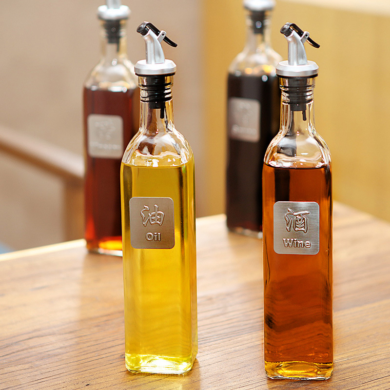 珍美玻璃油瓶厨房小油壶家用调味瓶调味罐酱油瓶醋瓶大号油罐套装