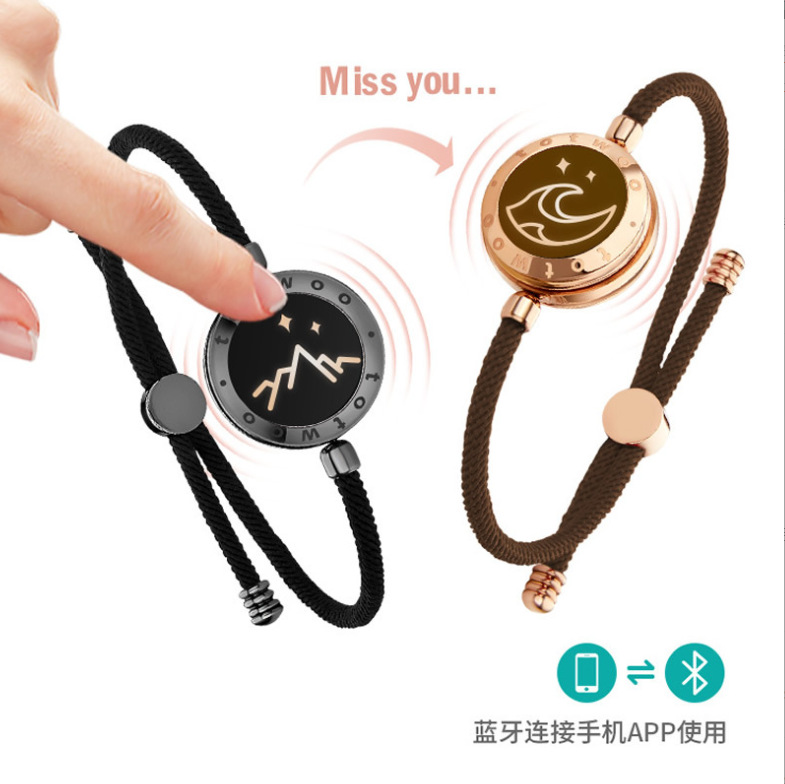 Love Oath Couple Bracelet Vibration Intelligent Induction Interactive Long-Distance Love Bracelet