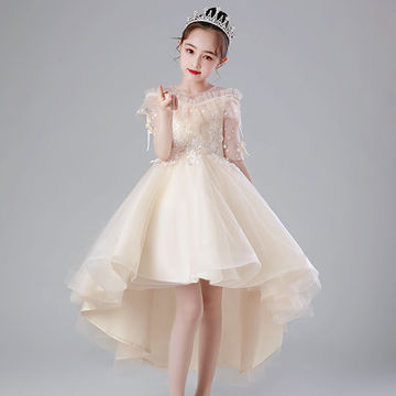 女童礼服主持人花童婚礼公主裙高端小女孩生日儿童走秀钢琴演出服