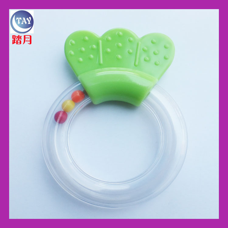 Baby Comfort Bed Bell Rattle Maternal and Child Toys Plastic Handbell Transparent round Ring Accessories Stroller Pendant Wholesale