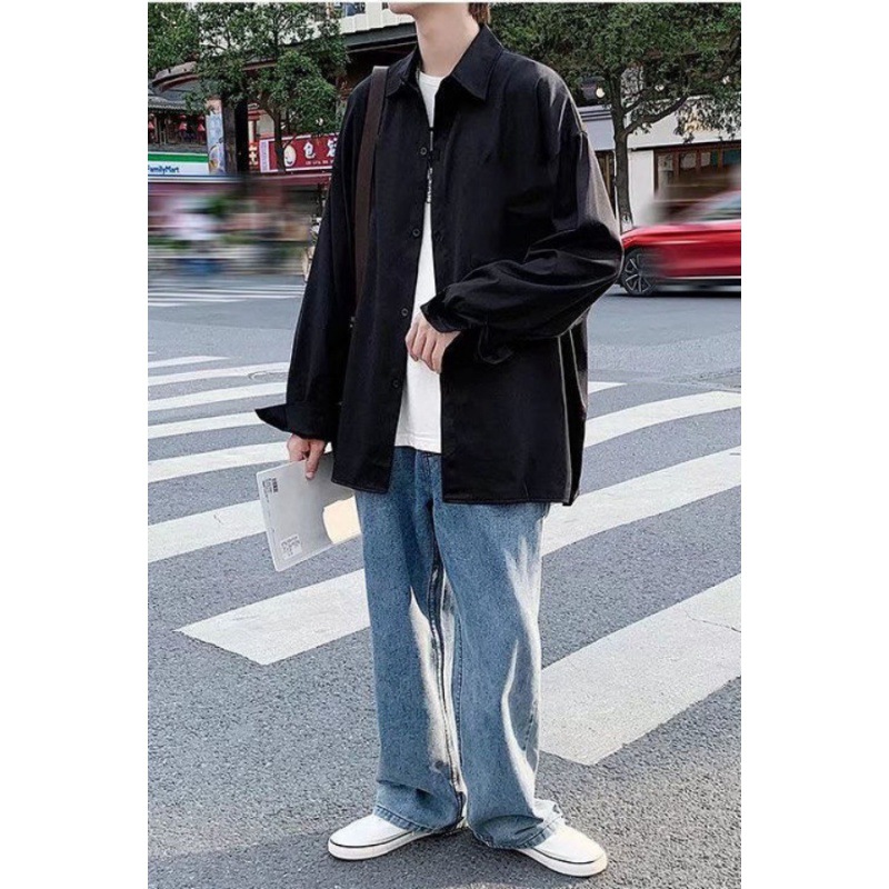 秋季新款领带dk制服衬衫男女学院风韩版宽松长袖jk衬衣情侣外套潮