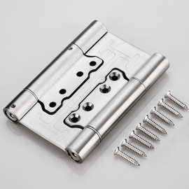 不锈钢自动回弹铰链免开槽自闭关门器内外开双开自由双向弹簧合页